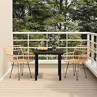 vidaXL Matgrupp för trädgården 3 delar konstrotting 3157859