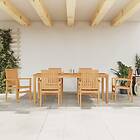 vidaXL Matgrupp för trädgården 7 delar massiv teak 3157921