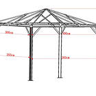 Brafab Biella paviljong antracit 3x3 m inkl. beiga väggar