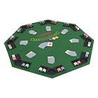 vidaXL Hopfällbar pokerbordsskiva 8 spelare åttkantigt 2-sidigt grönt 80209