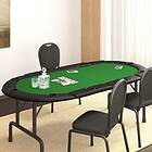 vidaXL Pokerbord för 10 spelare hopfällbart 208x106x3 cm grön 80400