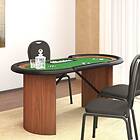 vidaXL Pokerbord med markerhållare 10 spelare 160x80x75 cm grön 80406