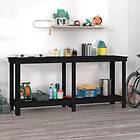vidaXL Skobänk svart 180x50x80 cm massiv furu 822515