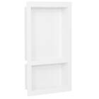 vidaXL Infälld duschhylla niche 2 hyllor matt vit 41x69x9 cm 151398