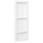 vidaXL Infälld duschhylla niche 3 hyllor matt vit 41x99x9 cm 151399