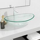 vidaXL Handfat härdat glas 54,5x35x15,5 cm transparent 345238