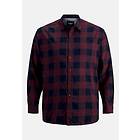 Jack & Jones PLUS Rutig flanellskjorta i bomull Gingham (Herr)