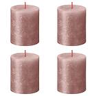 vidaXL Bolsius Blockljus Shimmer 4-pack 80x68 mm rosa 440882