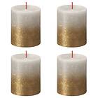 vidaXL Bolsius Blockljus Sunset 4-pack 80x68 mm sandgrå och guld 440898