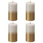 vidaXL Bolsius Blockljus Sunset 4-pack 130x68 mm sandgrå och guld 440901