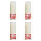 vidaXL Bolsius Rustika blockljus 4-pack 190x68 mm mjuk pärla 440838