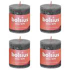 vidaXL Bolsius Rustika blockljus 4-pack 80x68 mm stormgrå 440813