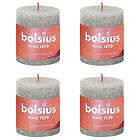 vidaXL Bolsius Rustika blockljus 4-pack 80x68 mm sandgrå 440811