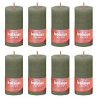 vidaXL Bolsius Rustika blockljus 8-pack 100x50 mm olivgrön 440806