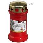 vidaXL Bolsius Gravljus med lock No 3 12-pack röd 418901