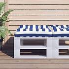 vidaXL Dyna för pallsoffa blå&vit randig 60x61,5x10 cm Oxford-tyg 360893