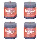 vidaXL Bolsius Rustika blockljus 4-pack 80x68 mm skymningsblå 440820