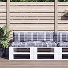 vidaXL Palldynor 2 st grått rutmönster tyg 314659