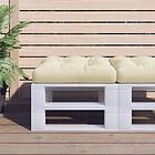 vidaXL Palldyna gräddvit 50x50x12 cm tyg 314369