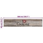 vidaXL Köksmatta maskintvättbar cooking grå 60x300 cm sammet 136548