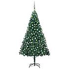 vidaXL Kunstig juletre med LED og julekuler grønn 240 cm 3077710