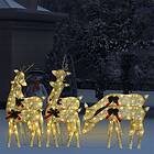 vidaXL Julrenar 6 st guld varmvit mesh 3154246