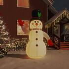 vidaXL Uppblåsbar snögubbe med LEDs 240 cm 345366