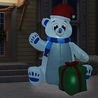 vidaXL Juldekoration uppblåsbar isbjörn LED inomhus och utomhus 2,4 m 331409