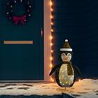 vidaXL Dekorativ pingvin med LED lyxigt tyg 90 cm 328501