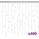 vidaXL Ljusslinga draperi istappar 10 m 400 lysdioder flerfärgad 328915