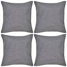vidaXL 4 Kuddöverdrag i linnelook antracit 50 x cm 130947
