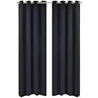 vidaXL 2-pack svarta mörkläggningsgardiner med metallringar 135 x 245 cm 130369