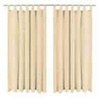 vidaXL Gardiner i microsatin 2 st med öglor 140x225 cm beige 132217