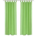 vidaXL Genomskinlig gardin 140 x 225 cm 2-pack Apple Green 130204