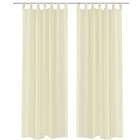 vidaXL Genomskinlig gardin 140 x 225 cm 2-pack Creme 130201