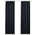 vidaXL Mörkläggningsgardiner med krokar 2 st antracit 140x245 cm 134424