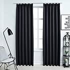 vidaXL Mörkläggningsgardiner med krokar 2 st svart 140x245 cm 134416