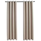 vidaXL Mörkläggningsgardiner med metallringar 2 st beige 140x245 cm 134444