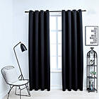 vidaXL Mörkläggningsgardiner med metallringar 2 st svart 140x225 cm 134411