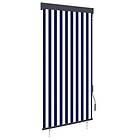vidaXL Rullgardin utomhus 100x250 cm blå och vit 145955