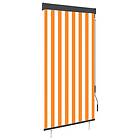 vidaXL Rullgardin utomhus 80x250 cm vit och orange 145951