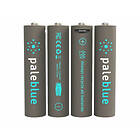 Pale Blue Li-Ion Rechargeable AAA Battery 4x