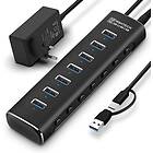 NÖRDIC GEN 3.2 USB-c och USB-A powered Hubb 7ports 7x10Gbps 1m kabel
