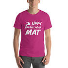 Fotomax T-shirt med bild texten "Se upp! Pappa lagar mat" Svart