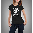 Fotomax T-shirt med bild texten "SUPER LÄRARE" Svart