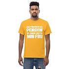 Fotomax T-shirt med texten Jag försökte gå i pension Gold 3XL