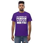Fotomax T-shirt med texten Jag försökte gå i pension Purple 3XL