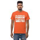 Fotomax T-shirt med texten Jag försökte gå i pension Orange 3XL