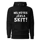 Fotomax Hoodie med texten "Helvetes jävla skit" Svart