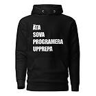 Fotomax Hoodie med texten "ÄTA SOVA PROGRAMERA UPPREPA"